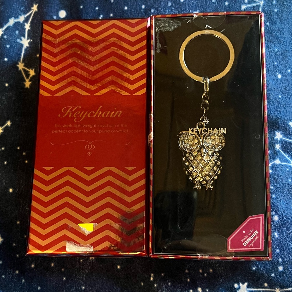 NWOT Genuine Crystal Owl Keychain